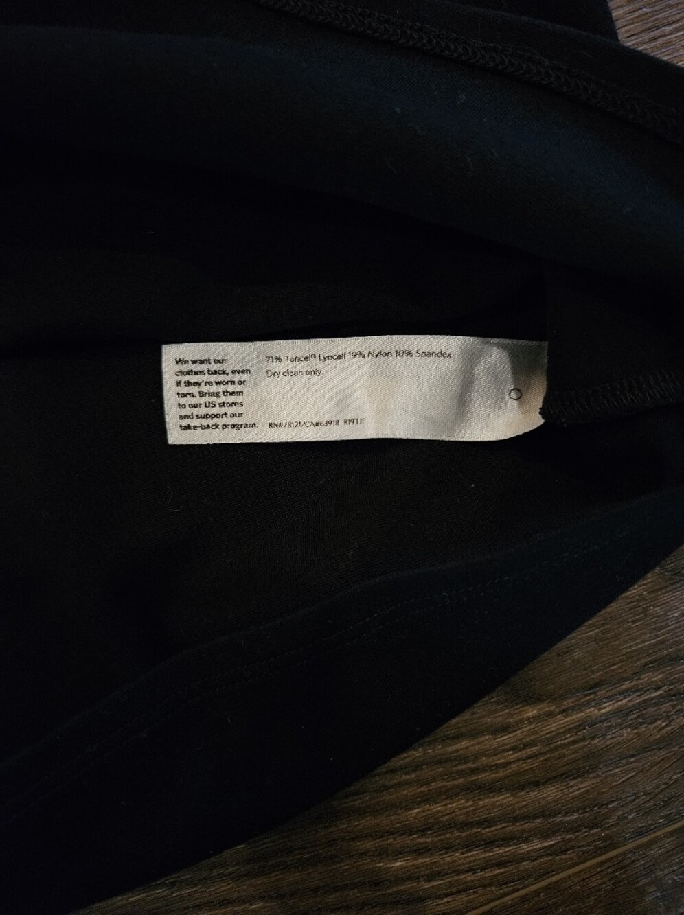 Eileen Fisher Black Crew Neck 3/4 Sleeve Shirt, Size Small Petite - Picture 4 of 5